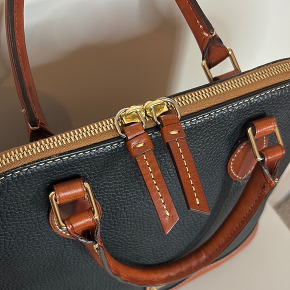 Dooney & Bourke Black and Brown Pebble Zip Zip Satchel - Picture 7 of 9